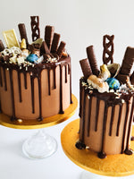 Chocolate fully loaded drip cake for birthday celebration Isle of Man